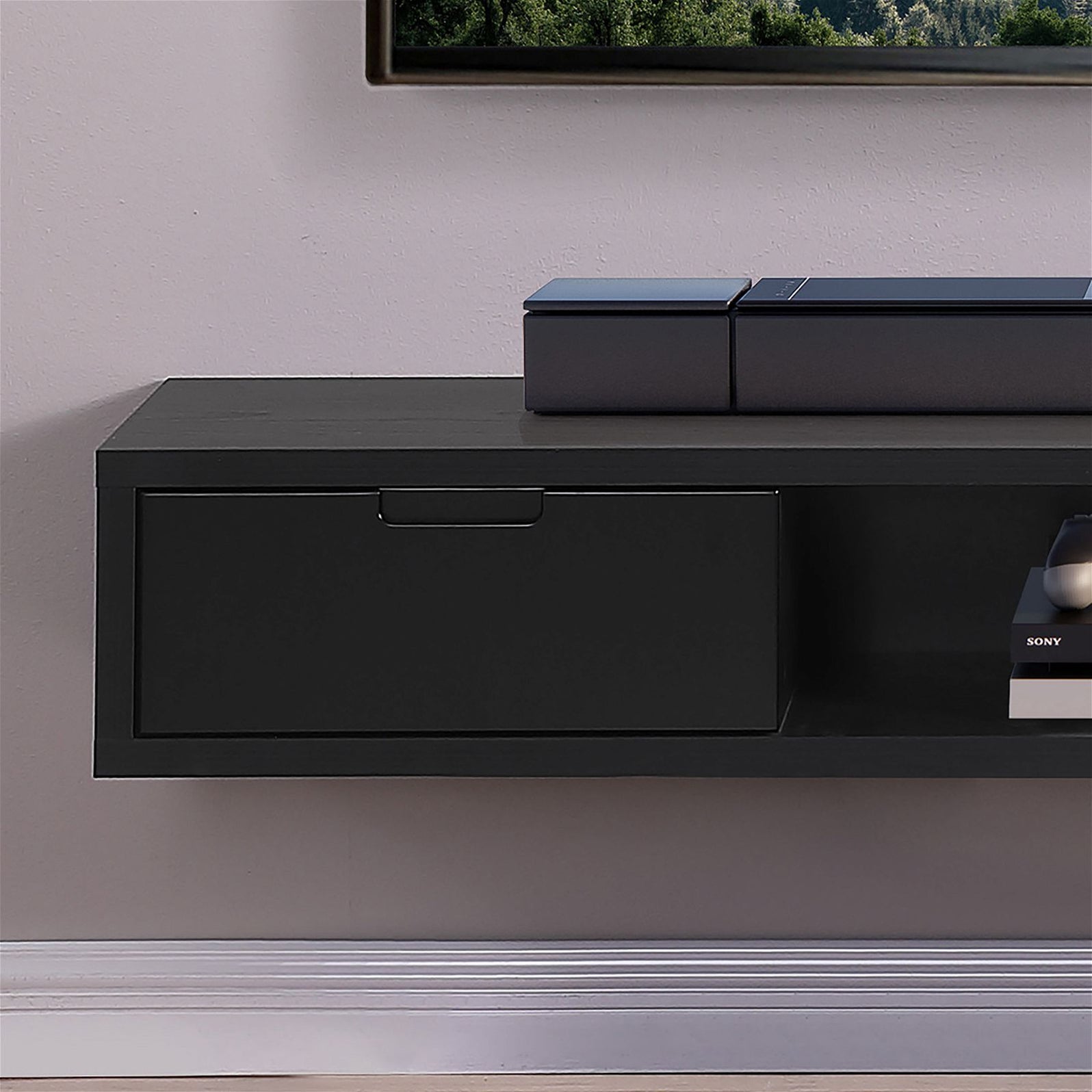 Air 1800 Wall Mount TV Unit, Entertainment Unit Black Oak by Criterion ...