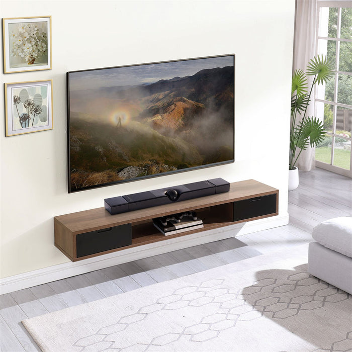 Air Entertainment Unit, Wall Mount, Entertainment Unit, 2000mm Dark Oak by Criterion - Home Living Store - Floating TV Cabinet