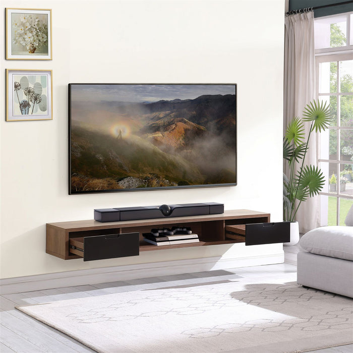 Air Entertainment Unit, Wall Mount, Entertainment Unit, 2000mm Dark Oak by Criterion - Home Living Store - Floating TV Cabinet