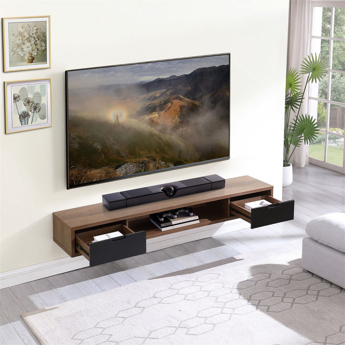 Air Entertainment Unit, Wall Mount, Entertainment Unit, 2000mm Dark Oak by Criterion - Home Living Store - Floating TV Cabinet