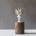 Anala Candle Holder Metal Flower in Bloom with Wooden Base by Urban Style -Home Living Store - -  