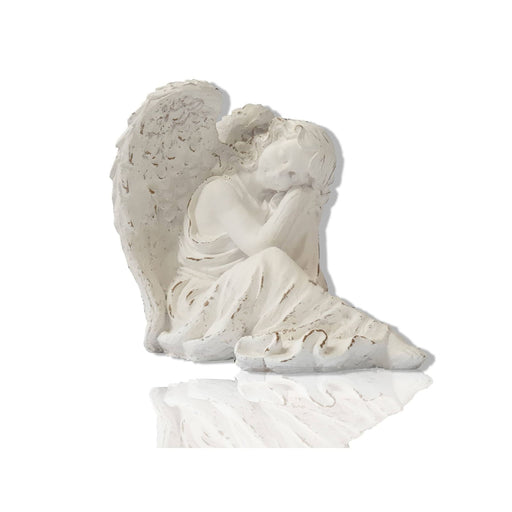 Angel Statue in White Wood by Urban Style -Home Living Store - -  