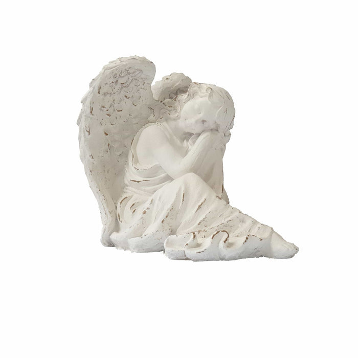 Angel Statue in White Wood by Urban Style -Home Living Store - -  