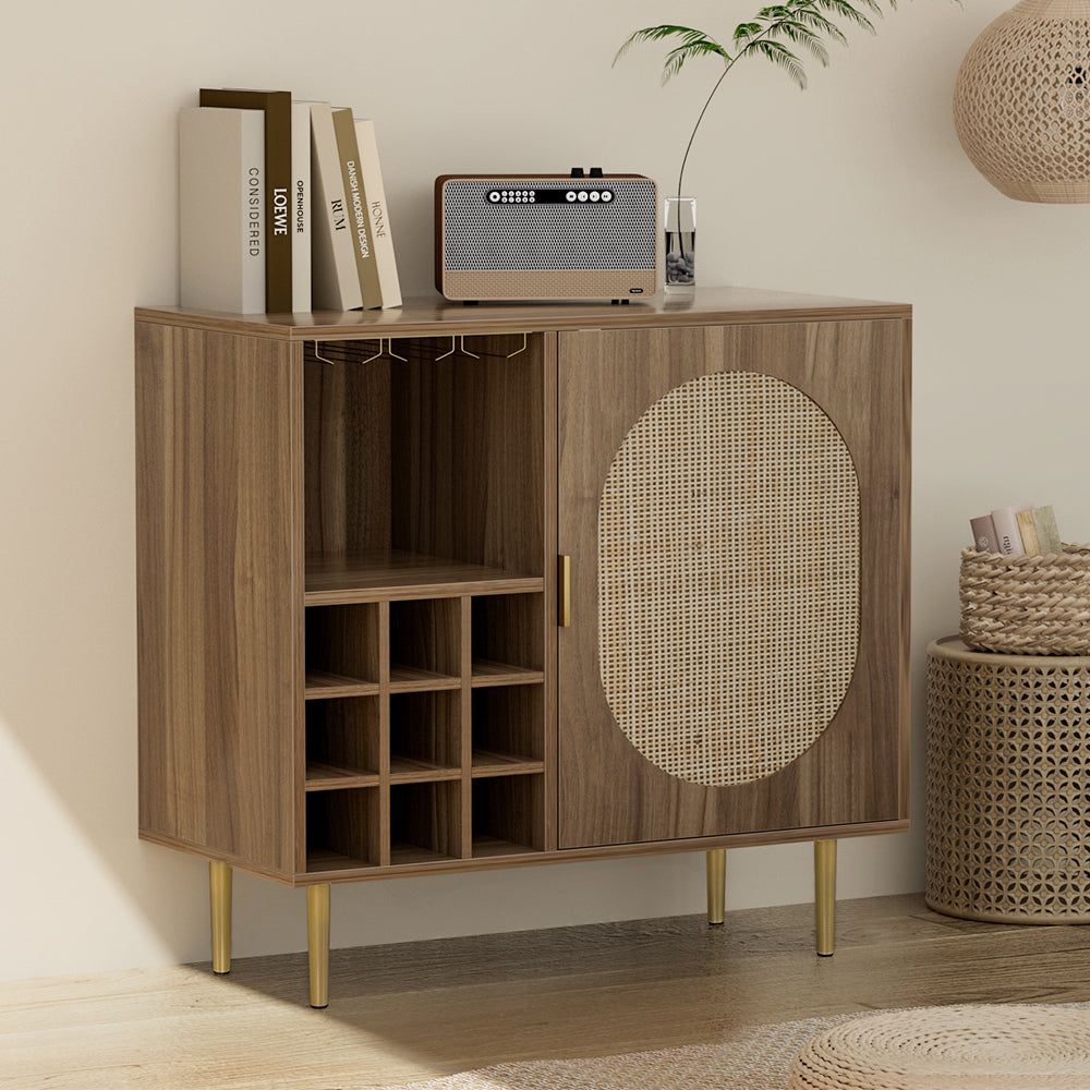 Anya Rattan Buffet Sideboard Storage Wine Rack Cupboard Server Cabinet Home Living Store