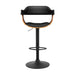 Artiss Bar Stools Gas Lift Leather w/Armrest All Black -Home Living Store - -  