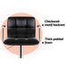 Four Bar Stools Leather Gas Lift w/Armrest Black -Home Living Store - -  