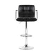 Four Bar Stools Leather Gas Lift w/Armrest Black -Home Living Store - -  