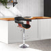 One Bar Stools Gas Lift Leather w/Armrest Black -Home Living Store - -  
