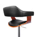 One Bar Stools Gas Lift Leather w/Armrest Black -Home Living Store - -  