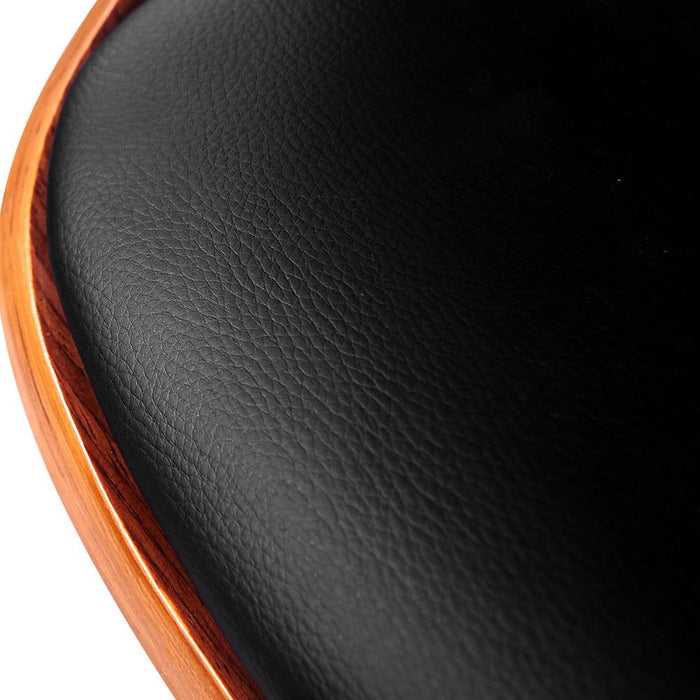 One Bar Stools Gas Lift Leather w/Armrest Black -Home Living Store - -  