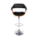 One Bar Stools Gas Lift Leather w/Armrest Black -Home Living Store - -  