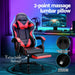 Artiss 2 Point Massage Gaming Office Chair Footrest Red -Home Living Store - -  