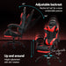 Artiss 2 Point Massage Gaming Office Chair Footrest Red -Home Living Store - -  