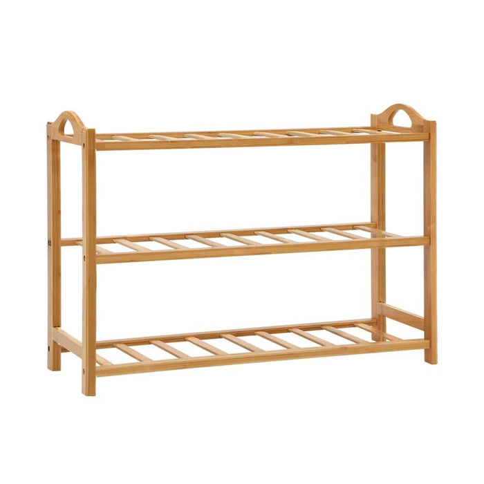 Artiss 3 Tiers Bamboo Shoe Rack Storage Organiser Wooden Shelf Stand Shelves -Home Living Store - -  