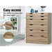 Artiss 6 Chest of Drawers - MYLA Oak -Home Living Store - -  