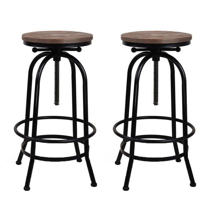 Artiss Bar Stools Adjustable Wood Chairs -Home Living Store - -  
