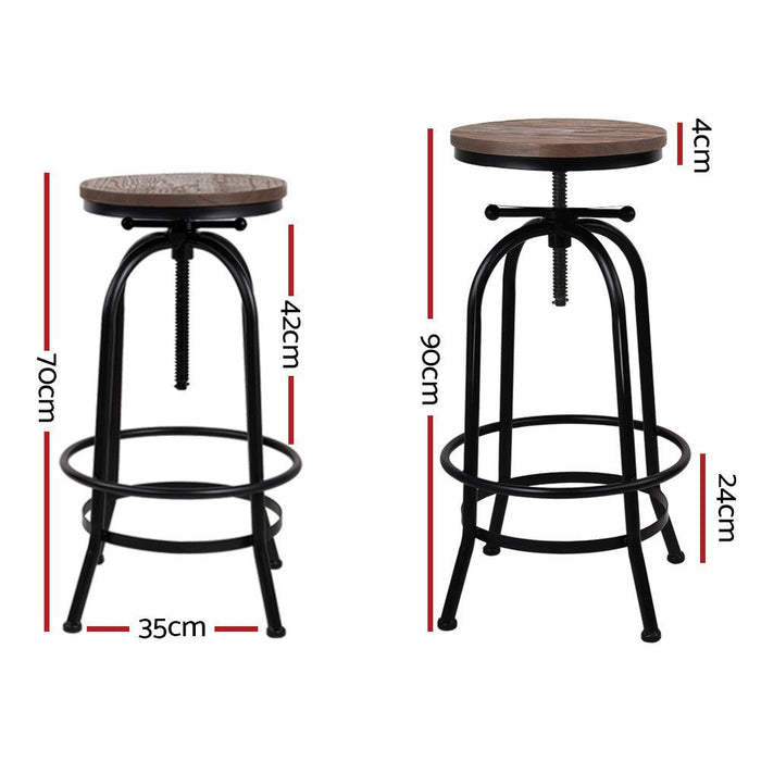 Artiss Bar Stools Adjustable Wood Chairs -Home Living Store - -  