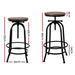 Artiss Bar Stools Adjustable Wood Chairs -Home Living Store - -  