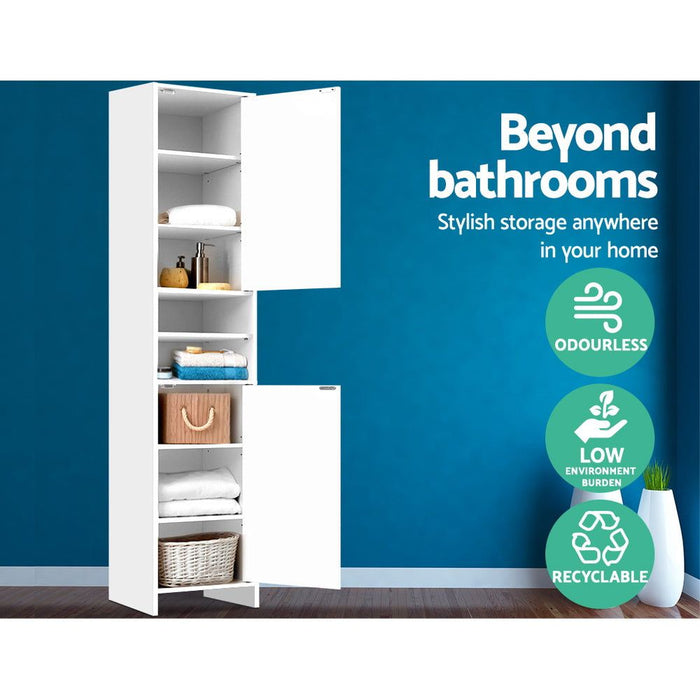 Artiss Bathroom Cabinet Storage 185cm White -Home Living Store - -  
