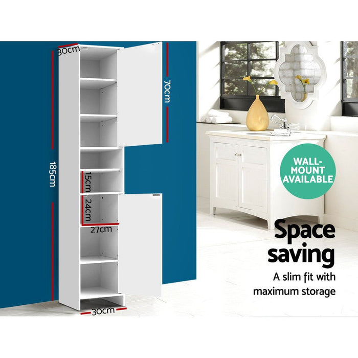 Artiss Bathroom Cabinet Storage 185cm White -Home Living Store - -  