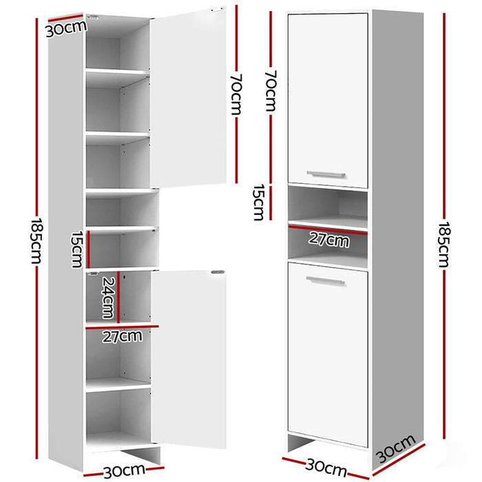 Artiss Bathroom Cabinet Storage 185cm White -Home Living Store - -  