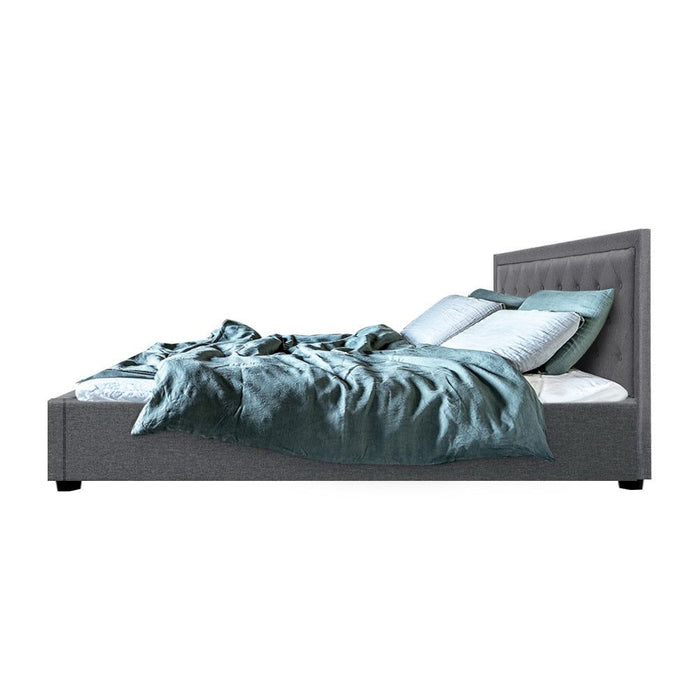 Artiss Bed Frame Double Size Gas Lift Grey TIYO -Home Living Store - -  