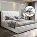 Artiss Bed Frame Double Size Gas Lift White TIYO -Home Living Store - -  