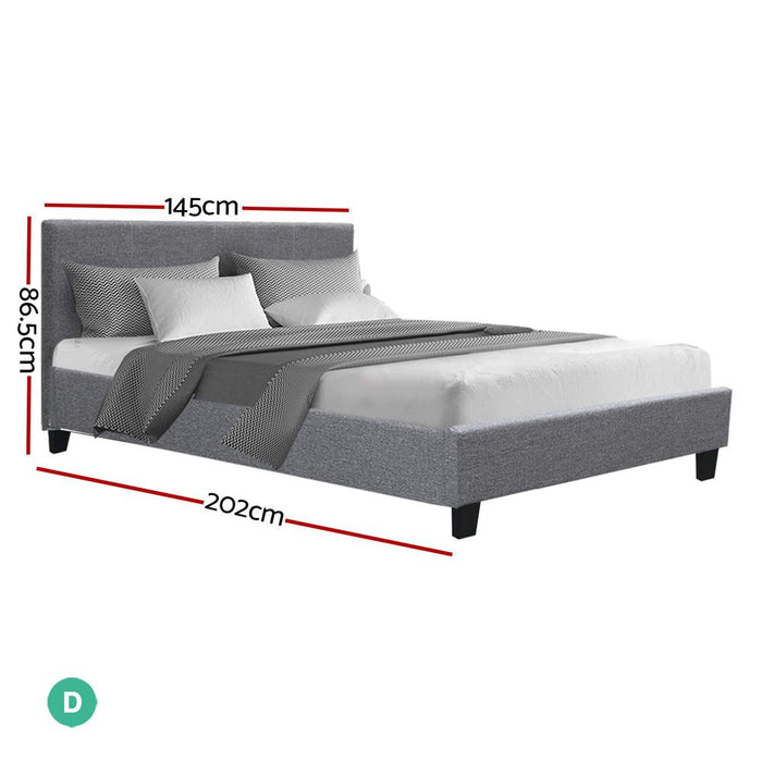 Artiss Bed Frame Double Size Grey NEO -Home Living Store - -  