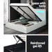 Artiss Bed Frame Double Size LED Gas Lift White COLE -Home Living Store - -  