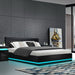 Artiss Bed Frame King Size LED Gas Lift Black LUMI -Home Living Store - -  