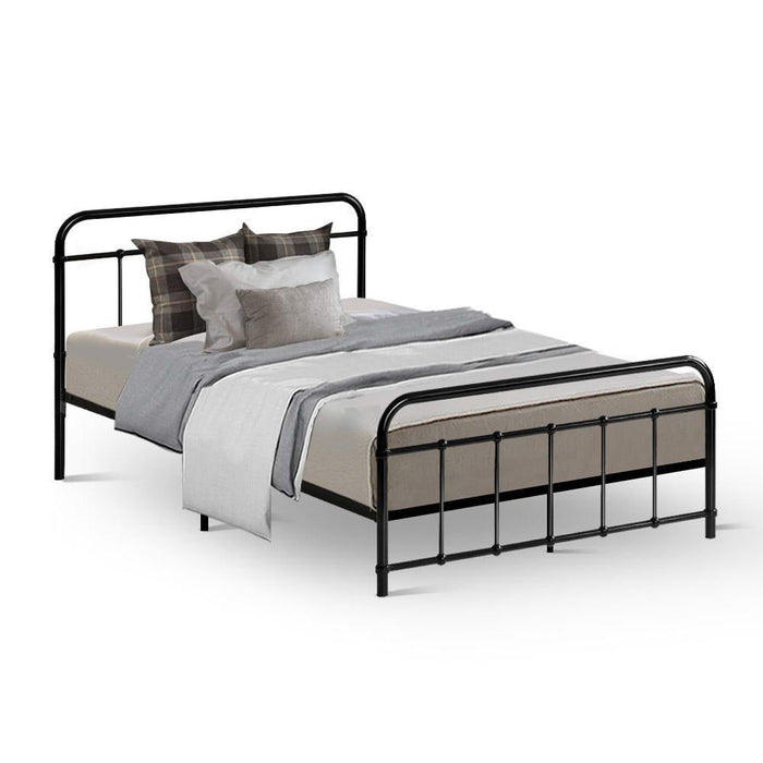 Artiss Bed Frame Metal Frames LEO - King Single(Black) -Home Living Store - -  