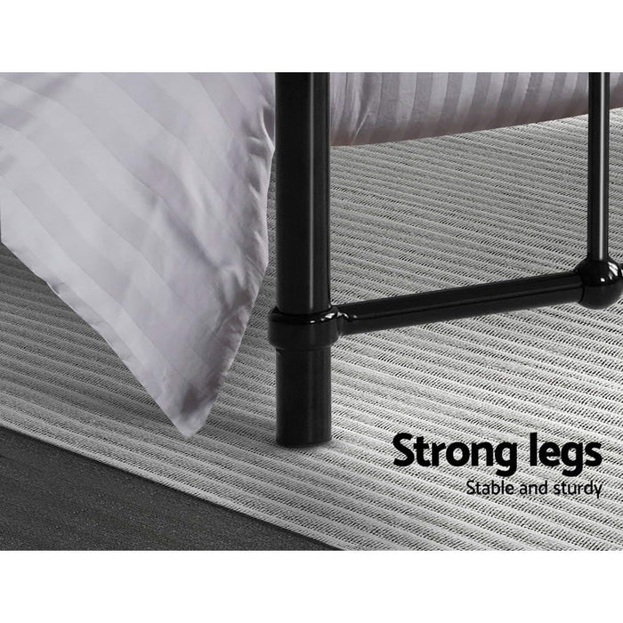 Artiss Bed Frame Metal Frames LEO - King Single(Black) -Home Living Store - -  