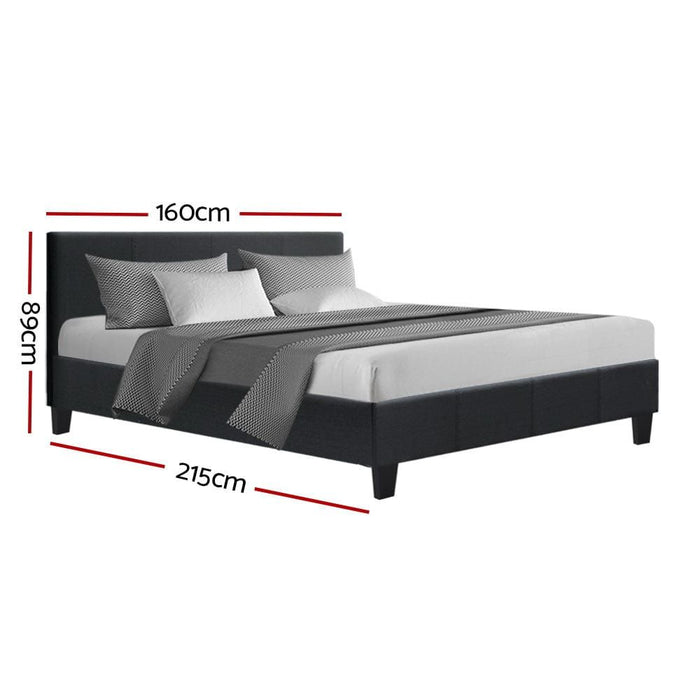 Artiss Bed Frame Queen Size Charcoal NEO -Home Living Store - -  