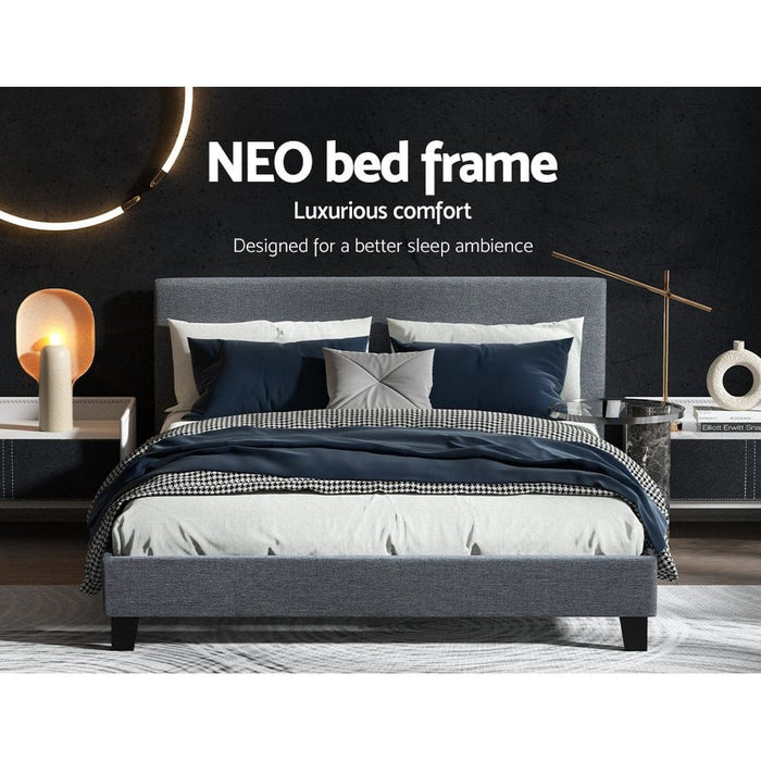 Artiss Bed Frame Queen Size Grey NEO -Home Living Store - -  