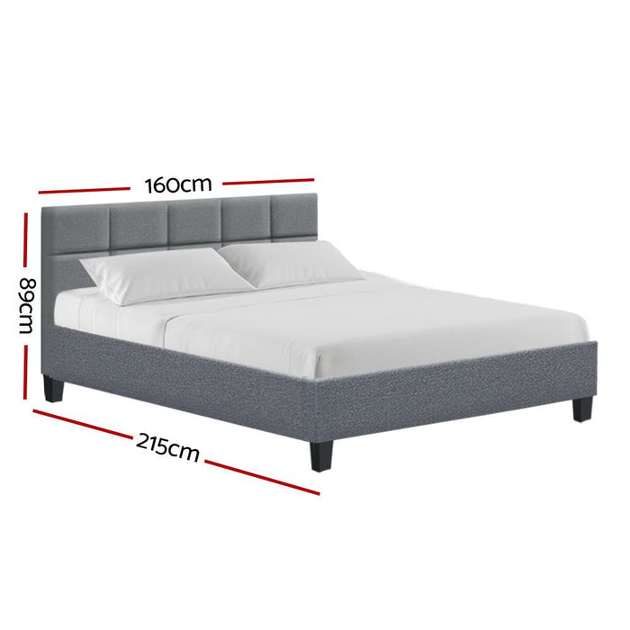 Artiss Bed Frame Queen Size Grey TINO -Home Living Store - -  