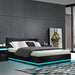 Artiss Bed Frame Queen Size LED Gas Lift Black LUMI -Home Living Store - -  