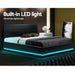 Artiss Bed Frame Queen Size LED Gas Lift Black LUMI -Home Living Store - -  