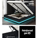 Artiss Bed Frame Queen Size LED Gas Lift Black LUMI -Home Living Store - -  