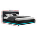 Artiss Bed Frame Queen Size LED Gas Lift Black LUMI -Home Living Store - -  