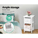 Artiss Bedside Table 1 Drawer with Basket Rustic White X2 -Home Living Store - -  