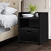 Artiss Bedside Table 1 Drawer with Shelf - FARA Black -Home Living Store - -  