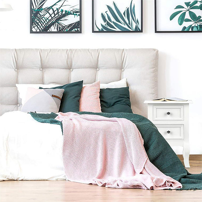 Artiss Bedside Table 2 Drawers - BISSET White -Home Living Store - -  