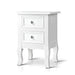 Artiss Bedside Table 2 Drawers - BISSET White -Home Living Store - -  