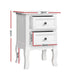 Artiss Bedside Table 2 Drawers - BISSET White -Home Living Store - -  