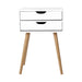 Artiss Bedside Table 2 Drawers - BODIE White -Home Living Store - -  