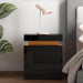 Artiss Bedside Table LED 2 Drawers Lift-up Storage - COLEY Black -Home Living Store - -  