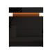 Artiss Bedside Table LED 2 Drawers Lift-up Storage - COLEY Black -Home Living Store - -  