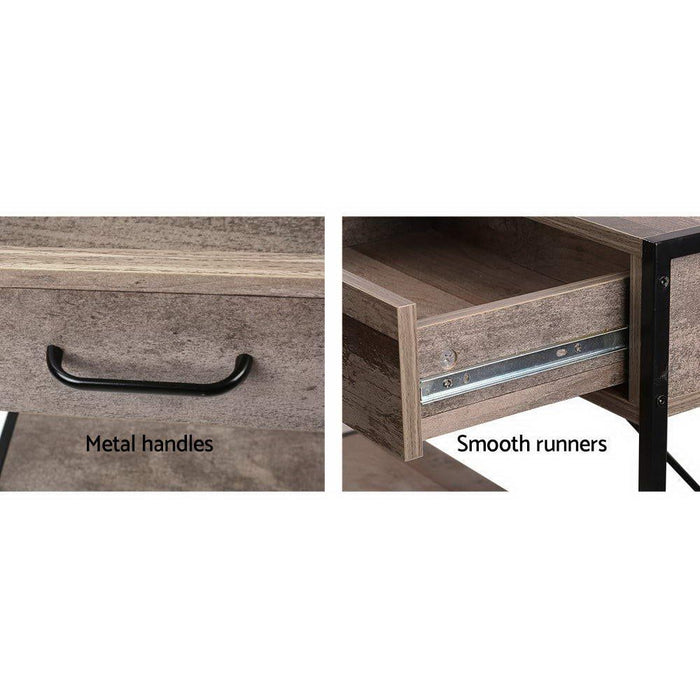 Artiss Console Table 2 Drawers Walnut Marconi -Home Living Store - -  