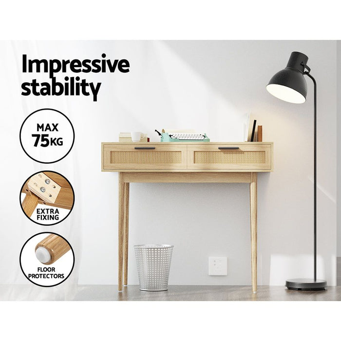Artiss Console Table 2 Rattan Drawers -Home Living Store - -  