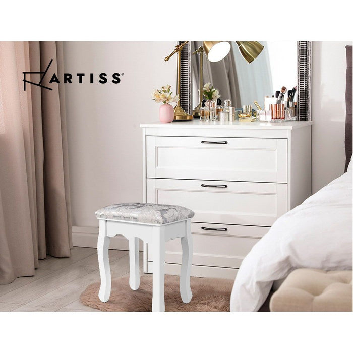 Artiss Dressing Table Stool Bedroom White Make Up Chair Fabric Furniture -Home Living Store - -  